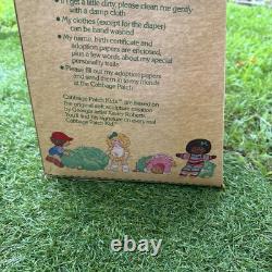 Vtg 1984 Cabbage Patch Kids 16 Black African American Girl Doll In Box Purple