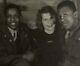 Vtg 2 African American US Army Soldiers With Woman Photo Studio B&W Men Lady 1940s