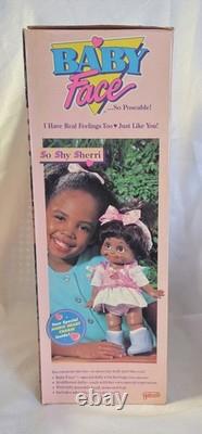 Vtg 90s Baby Face Doll Black SO SHY SHERRI African American MIB Galoob