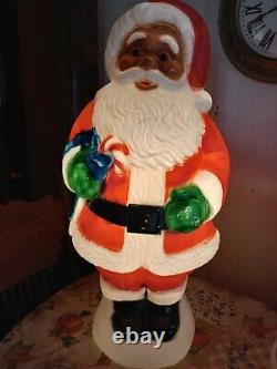 Vtg African American Blow Mold 31 Black Santa Claus Empire Plastics Christmas