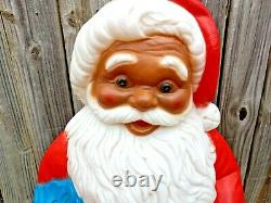 Vtg African American Blow Mold 31 Black Santa Claus Empire Plastics Christmas