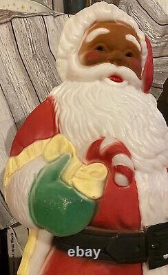 Vtg African American Blow Mold 31 Black Santa Claus Empire Plastics Christmas