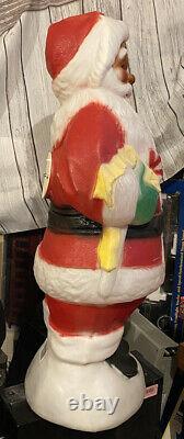 Vtg African American Blow Mold 31 Black Santa Claus Empire Plastics Christmas