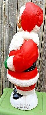 Vtg African American Blow Mold 31 Black Santa Claus Empire Plastics Christmas