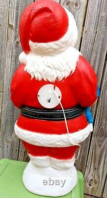 Vtg African American Blow Mold 31 Black Santa Claus Empire Plastics Christmas