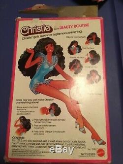 Vtg Beauty Secrets Christie Barbie Doll 1979 #1295 AA Black extra long Hair MIB