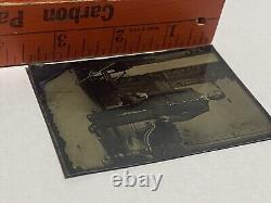 Vtg Circa 1900 Tintype Dapper African American Bowler Hat Black Man High Collar