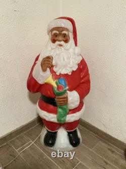 Vtg Empire 41 African American Black Santa Claus Blow Mold Stocking RARE