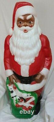 Vtg Empire 46 African American Black Santa Claus Blow Mold Toy Bag RARE