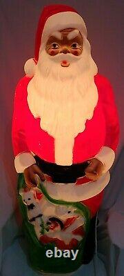 Vtg Empire 46 African American Black Santa Claus Blow Mold Toy Bag RARE