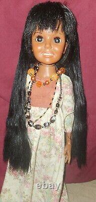 Vtg Ideal Doll Crissy AFRICAN AMERICAN RARE 1968 BLACK HAIR GROWS PLZ READ