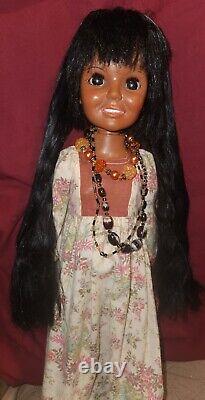 Vtg Ideal Doll Crissy AFRICAN AMERICAN RARE 1968 BLACK HAIR GROWS PLZ READ