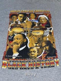 Vtg Malcolm X 90s BLACK HISTORY Great African Americans Dual Sided T-Shirt L