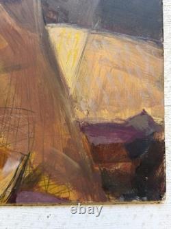 Vtg Mid Century African American Oil Portrait Black Americana Abstract Post War