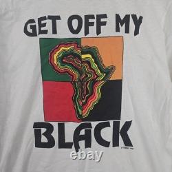 Vtg NWOT African American T-Shirt Get Off My Black Dated 1990 Single Stitch