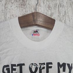 Vtg NWOT African American T-Shirt Get Off My Black Dated 1990 Single Stitch