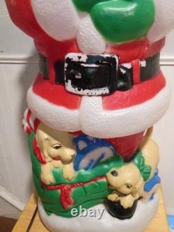 Vtg Rare African-American Black Santa Blow Mold With Puppies 41 Christmas