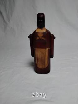 Wooden Figurine Depicting African-American Female Brown, Beige & Black