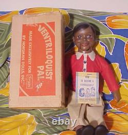 Working Black WILLIE TALK 24 African American Ventriloquist Dummy withBox, Guide