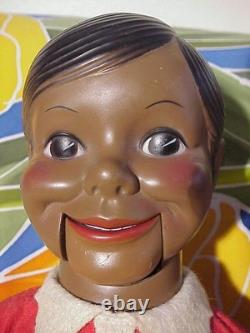 Working Black WILLIE TALK 24 African American Ventriloquist Dummy withBox, Guide