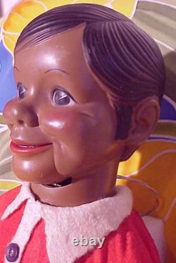 Working Black WILLIE TALK 24 African American Ventriloquist Dummy withBox, Guide