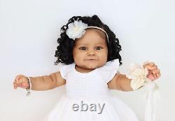 Zero Pam Reborn Baby Dolls Black Girl 24 Inch Realistic African American Baby